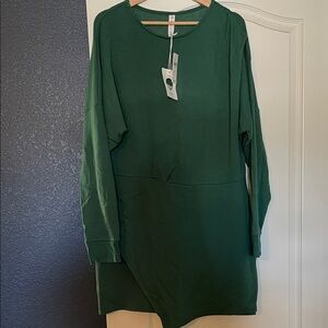 Long Sleeve Dress/Tunic in Deep Green